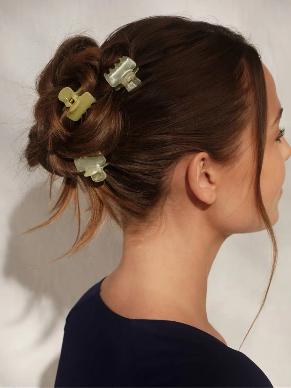 Pearlized Cream & Butter Yellow Mini Jelly Cloud Clips 8pc Set
